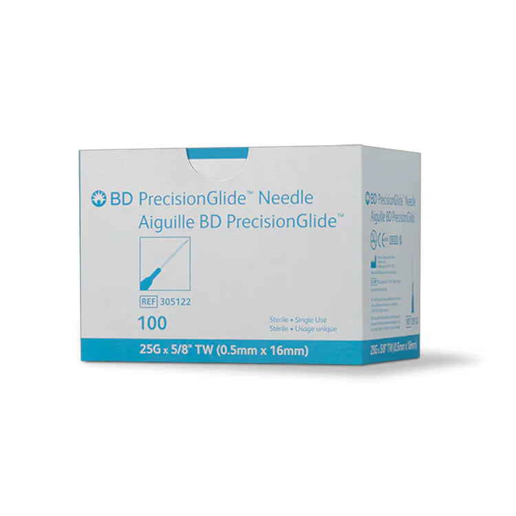 BD Standard Hypodermic Needle 25G x 5/8" (100 per Box)