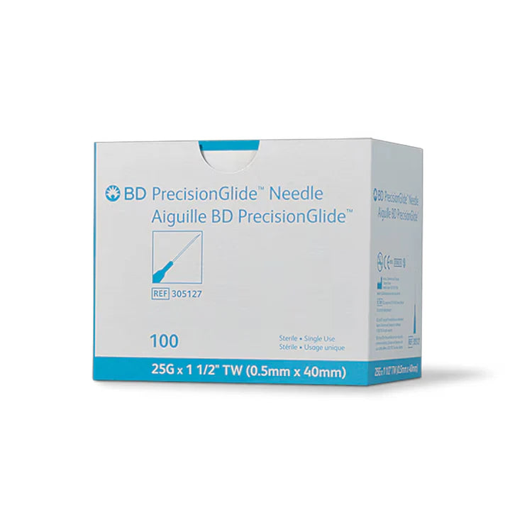 BD Standard Hypodermic Needle 25G x 1-1/2" (100 per Box)