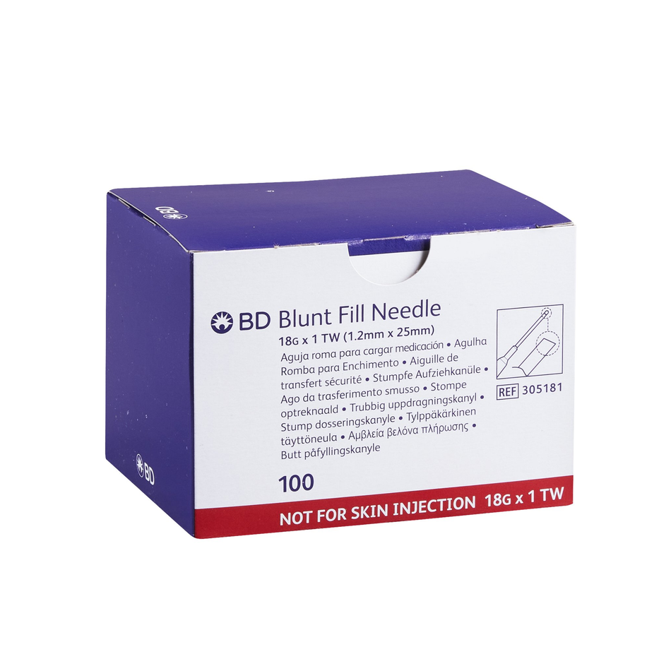 BD Blunt Fill Needle 18G x 1" (100 per Box)